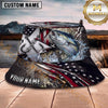 Maxcorners Fishing American Flag Lightning Metal Scale Personalized 3D Bucket Hat (13 Fish Species)