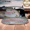 Maxcorners Fishing Lightning Storm Fishing with Dramatic Graphic Personalized Name 3D Bucket Hat (13 Fish Species)