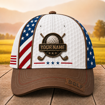 Maxcorners Liberty Links 3D Golf Personalized Name Cap
