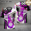 Maxcorners Volleyball Gold Flame Power Strike Premium Design Multicolor Options Personalized 3D V-neck T-Shirt