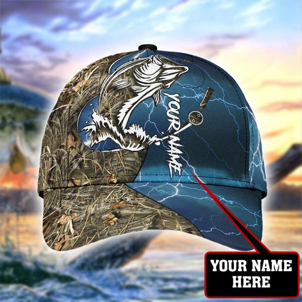 Maxcorners Custom Name Bass Fishing Hunting 3D Cap