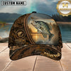 Maxcorners Fishing Rustic Brown Camo Sunset Lake Customized Name 3D Cap