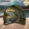 Maxcorners Fishing Olive Green Honeycomb Water Splash Customized Name 3D Cap