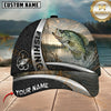 Maxcorners Fishing Black Hexagon Silver Accent Customized Name 3D Cap