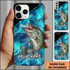 Maxcorners Fishing Black Teal Marble Lure Customized Name 3D Cap