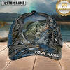 Maxcorners Fishing Blue Camo Water Splash Customized Name 3D Cap