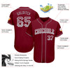 Maxcorners Custom Crimson Gray-White Authentic Drift Fashion Baseball Jersey LM2605