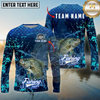 Maxcorners Fishing Dark Water Splash Texture Design Personalized Name, Team Name Long Sleeve Shirt (9 Breeds)