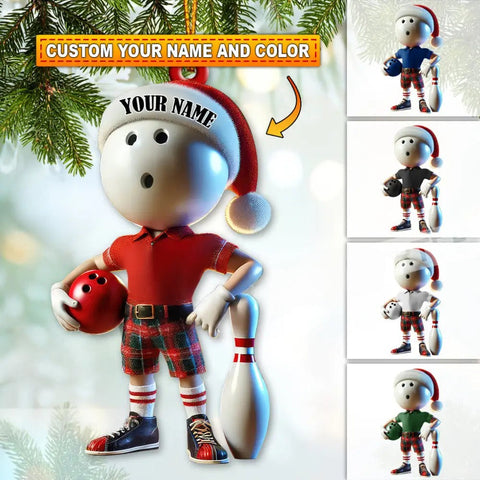 Maxcorners Custom Name Bowling Ornament, Bowling Christmas Gift