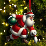 Maxcorners Custom Name Bowling Santa Ornament, Bowling Lover Christmas Gift