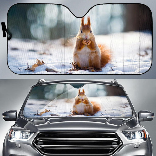 Maxcorners Cute Squirrel Winter Animal Car Sun Shade