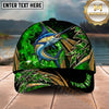 Maxcorners Fishing Green Flame Tribal Personalized Name 3D Shirt (13 Fish Species)