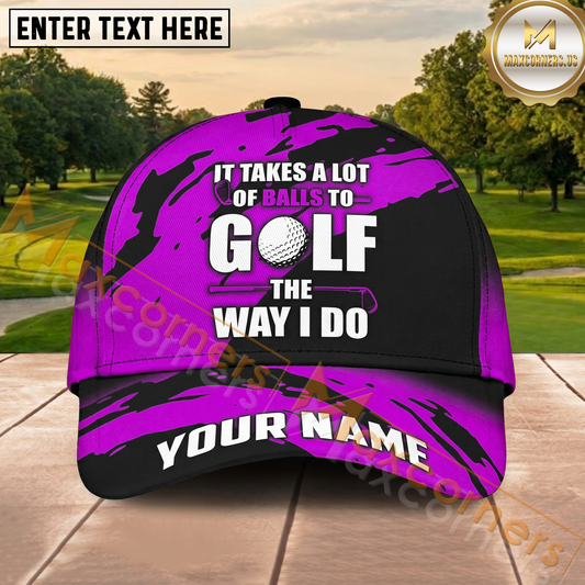 Maxcorners Golf Purple Funny Quote Personalized Cap