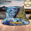 Maxcorners Fishing Ocean Splash Personalized Name 3D Bucket Hat (12 Fish Species)