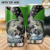 Maxcorners Fishing Tumbler Green Black Star Patchwork Design Personalized Name Tumbler (13 Species)