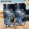 Maxcorners Fishing Tumbler Midnight Ocean Storm Design Personalized Name Tumbler (13 Species)