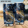 Maxcorners Fishing Tumbler Deep Blue Galaxy Honeycomb Design Personalized Name Tumbler (13 Species)