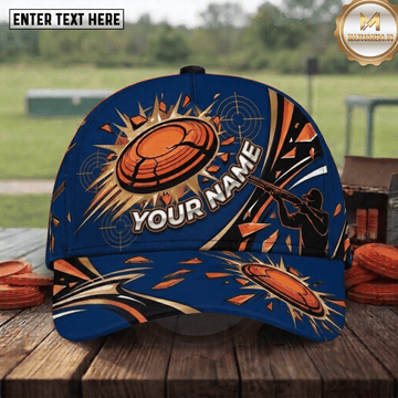 (6 Colors) Maxcorners Clay Pigeon Trap Shooting Shattered Clay Target Red Shooter Silhouette Custom Name Classic Cap