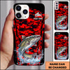 Maxcorners Red Camo Water Splash Personalized Name Phone Case (13 Fish Species)