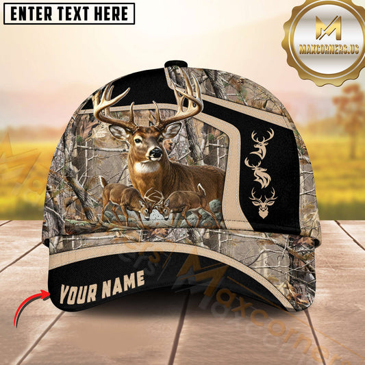 Maxcorners Hunting Deer Realtree Camo Multiple Options Personalized Name 3D Cap