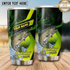 Maxcorners Fishing Tumbler Lime Green Diagonal Racing Design Personalized Name Tumbler (13 Species)