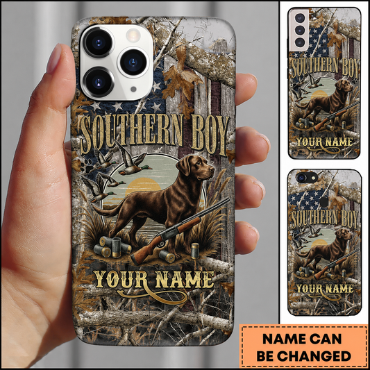 Maxcorners Hunting Labrador Southern Boy Duck Hunt Customized Name Phone Case
