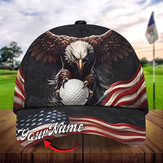 Maxcorners Glory Eagle 3D Golf Personalized Name Cap