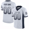 Maxcorners Custom White Navy-Gray Drift Fashion Football Jersey LM2605