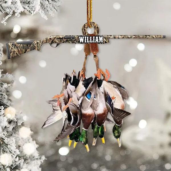 Maxcorners Custom Name Duck Hunting Christmas Ornament