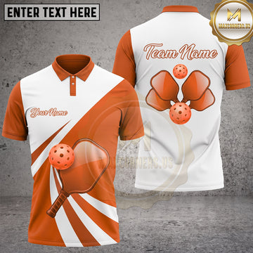 Maxcorners Pickleball Polo Minimal Paddle Ball Wave Multiple Options Personalized Name, Team Name 3D Shirt