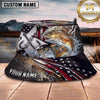 Maxcorners Fishing American Flag Lightning Metal Scale Personalized 3D Bucket Hat (13 Fish Species)