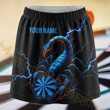 Maxcorners Darts Blue Scorpion Dartboard Personalized 3D Skort, Skirts With Shorts