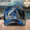 Maxcorners Fishing Water Splash Camo Multi Options Personalized Name 3D Cap (12 Fish Species)