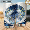 Maxcorners Fishing Tumbler White Blue Circular Water Ring Design Personalized Name Tumbler (13 Species)