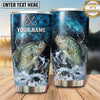 Maxcorners Fishing Tumbler Blue Cosmic Hook Splash Design Personalized Name Tumbler (13 Species)