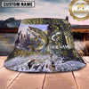 Maxcorners Fishing Water Splash Fish Scale Collage Personalized 3D Bucket Hat (13 Fish Species)