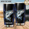 Maxcorners Fishing Tumbler Black Gold Honeycomb Shield Design Personalized Name Tumbler (13 Species)
