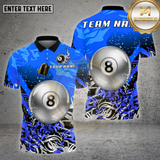 Maxcorners Billiards Shirt Silver 8 Ball Splash Art Multioptions Personalized Name, Team Name Unisex 3D Shirt