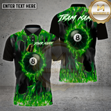 Maxcorners Billiards Shirt Fire 8 Ball Flame Energy Multioptions Personalized Name, Team Name Unisex 3D Shirt