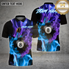 Maxcorners Billiards Shirt Neon Purple 8 Ball Smoke Fusion Multioptions Personalized Name, Team Name Unisex 3D Shirt