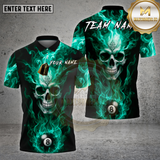 Maxcorners Billiards Shirt Skull 8 Ball Fire Multioptions Personalized Name, Team Name Unisex 3D Shirt