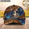 Maxcorners Deer Hunting Brown Leather Camouflage Stitched Western Personalized Name 3D Cap (6 Colors)
