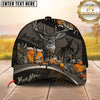 Maxcorners Deer Hunting Dark Leather Camouflage Heartbeat Line Personalized Name 3D Cap (6 Colors)