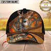 Maxcorners Dark Premium Deer Hunting Leather Pattern  Camo Personalized Name Cap (6 Colors)