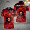 Maxcorners Billiards Shirt Lightning 8 Ball Pattern Multi Options Personalized Name, Team Name Unisex 3D Shirt (4 Colors)
