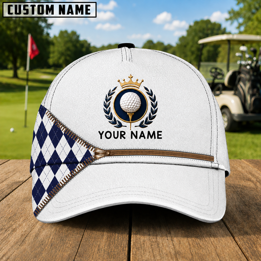 Maxcorners Royal Zip 3D Golf Personalized Name Cap