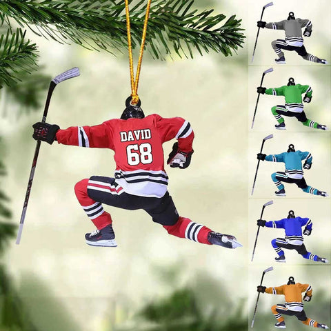 Maxcorners Personalized Hockey Christmas Ornament For Hockey Players