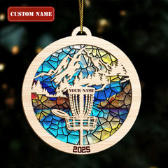 Maxcorners Personalized Disc Golf Christmas Ornament 2025, Wood And Acrylic Ornaments, Gifts For Disc Golfers
