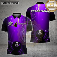 Maxcorners Billiards Shirt 8 Ball Digital Glow Multioptions Personalized Name, Team Name Unisex 3D Shirt (4 Colors)