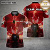 Maxcorners Bowling Shirt Bowling Ball Lightning Pins Multioptions Personalized Name, Team Name Unisex 3D Shirt (4 Colors)